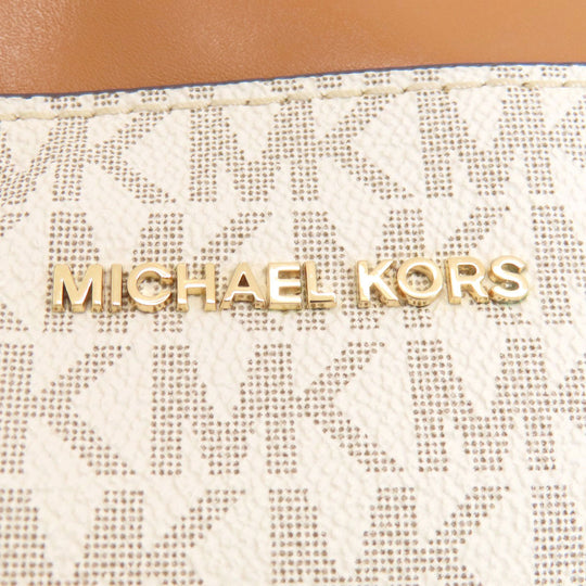 MICHAEL KORS Shoulder Bag PVC white MK signature Women Used Authentic