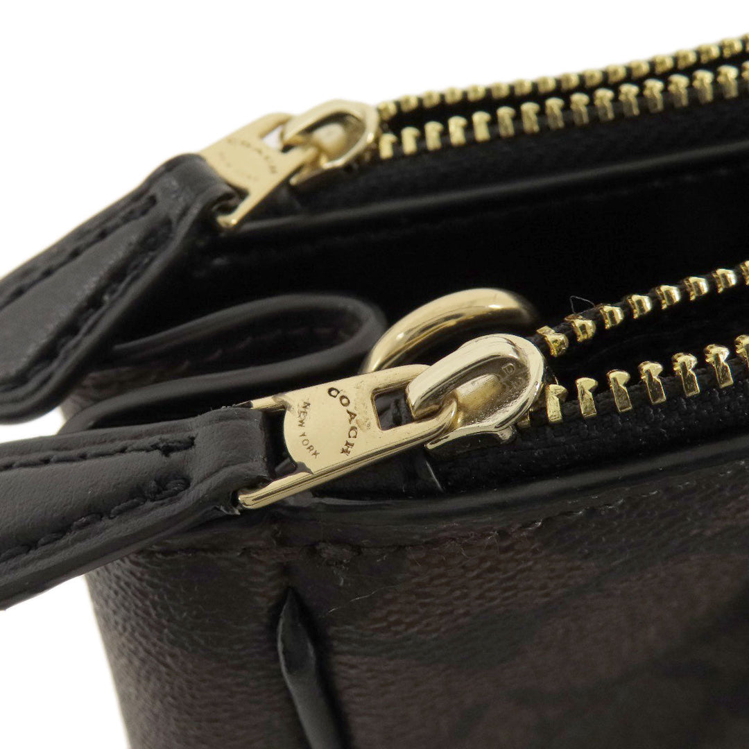 COACH Handbag F67026 PVC Brown Signature 2WAY Women Used Authentic