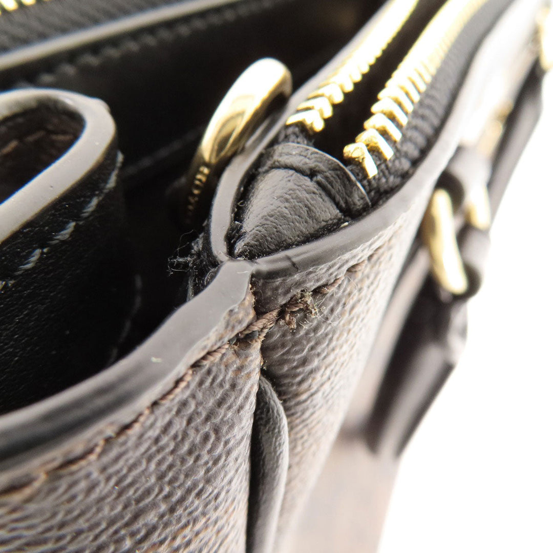 COACH Handbag F67026 PVC Brown Signature 2WAY Women Used Authentic