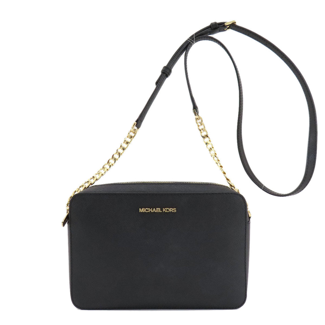 MICHAEL KORS Shoulder Bag PVC black logo Women Used Authentic