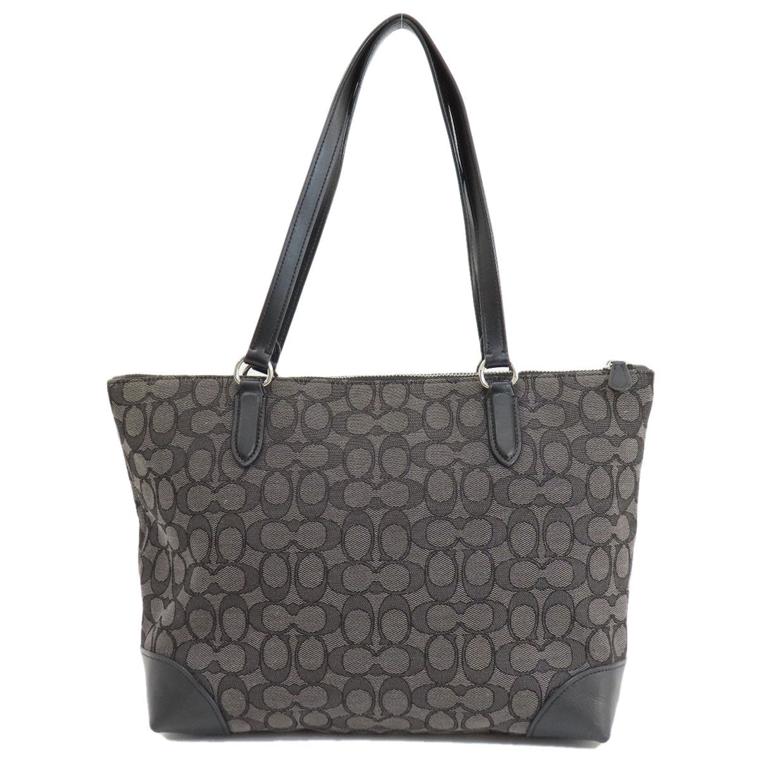 COACH Tote Bag F29958 canvas gray Signature Women Used Authentic