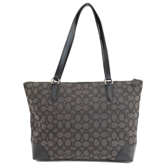 COACH Tote Bag F29958 canvas gray Signature Women Used Authentic