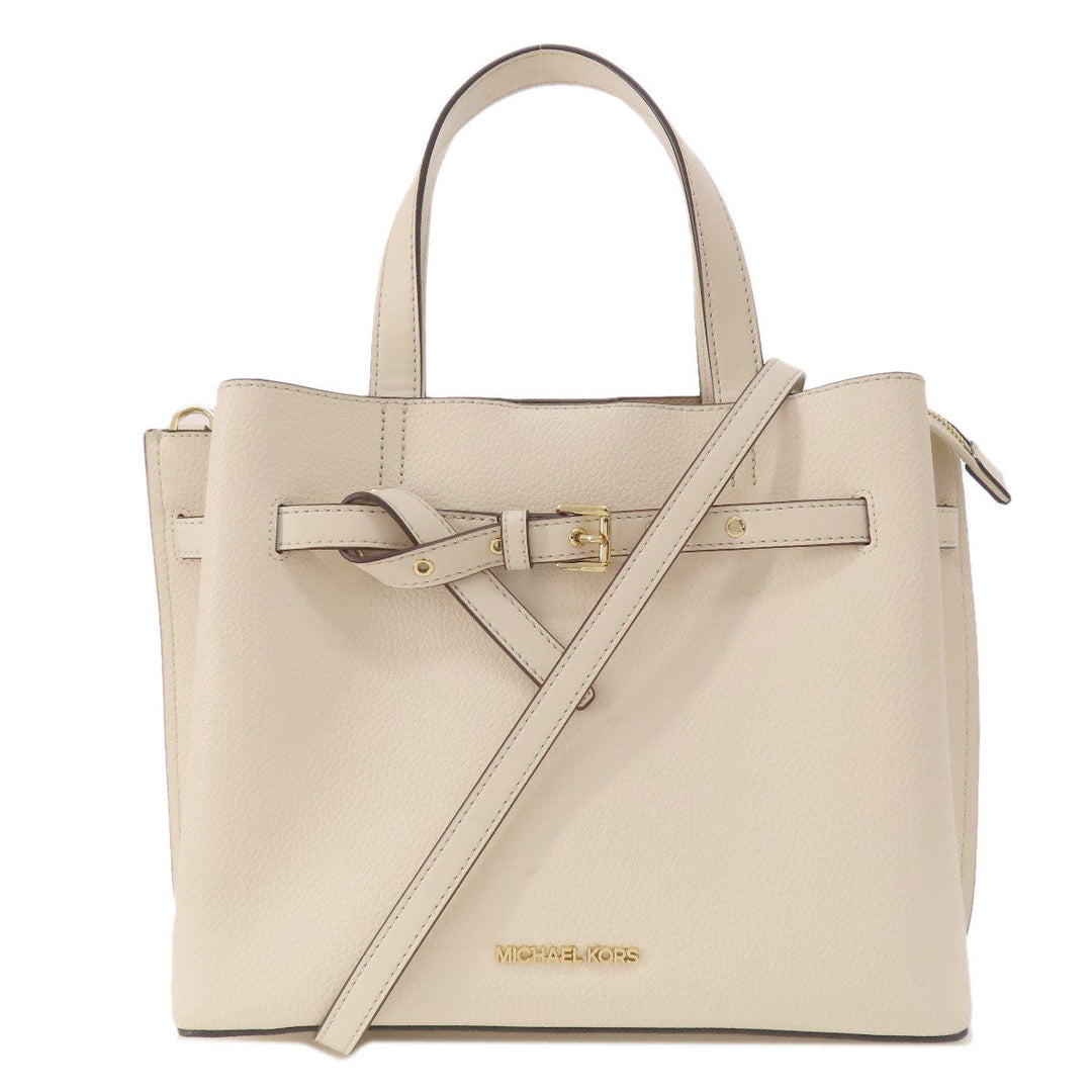 MICHAEL KORS Handbag leather white Emilia 2WAY Women Used Authentic