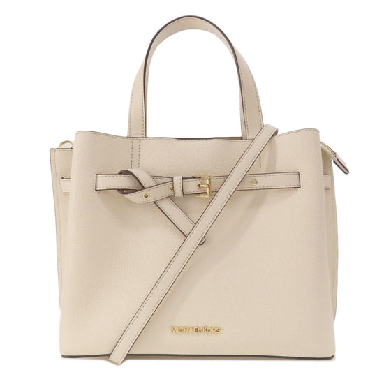 MICHAEL KORS Handbag leather white Emilia 2WAY Women Used Authentic