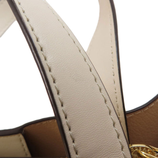 MICHAEL KORS Handbag leather white Emilia 2WAY Women Used Authentic