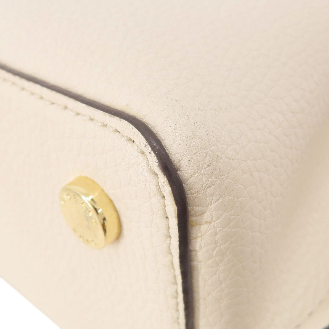 MICHAEL KORS Handbag leather white Emilia 2WAY Women Used Authentic
