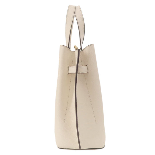 MICHAEL KORS Handbag leather white Emilia 2WAY Women Used Authentic