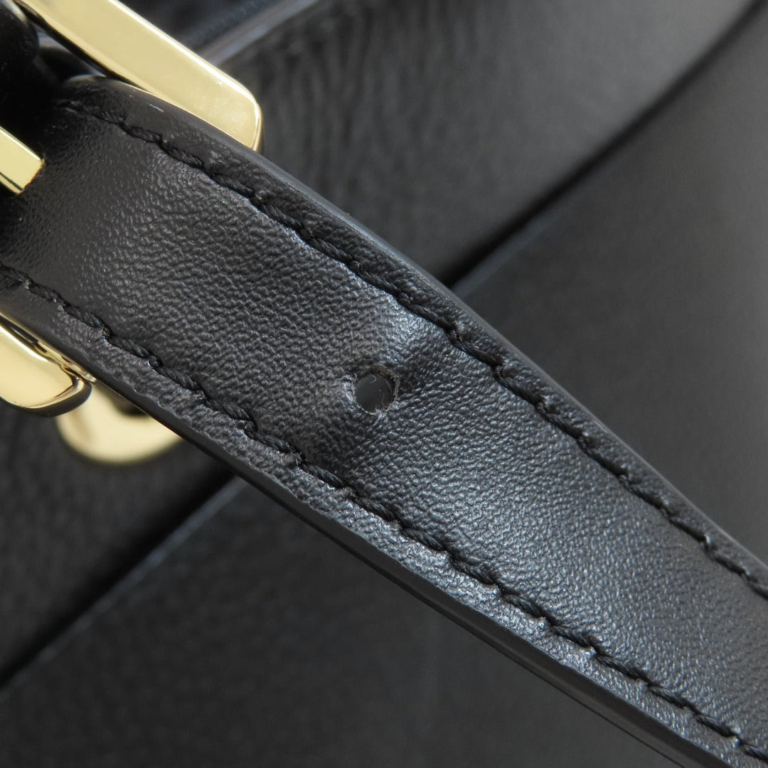MICHAEL KORS Tote Bag leather black logo Women Used Authentic