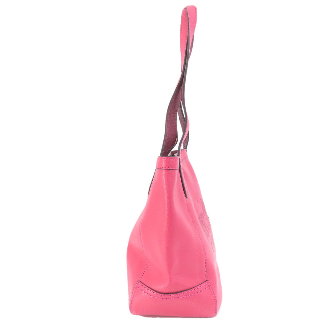 COACH Tote Bag C4062 leather pink Hose and carriage Women Used Authentic