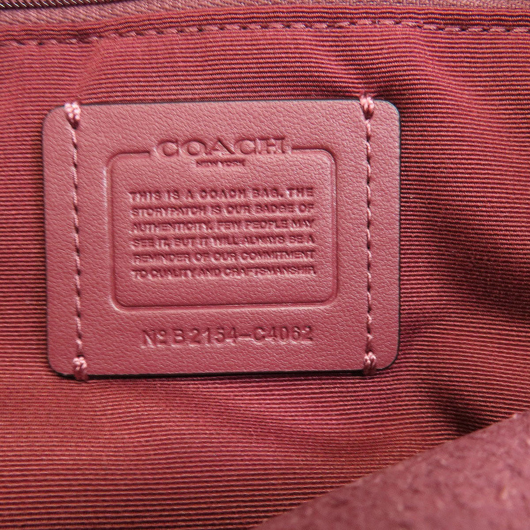 COACH Tote Bag C4062 leather pink Hose and carriage Women Used Authentic