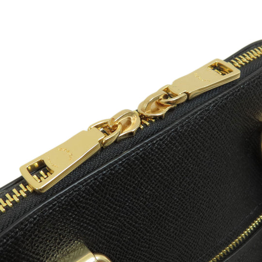 COACH Handbag 2553 leather black 2WAY Women Used Authentic