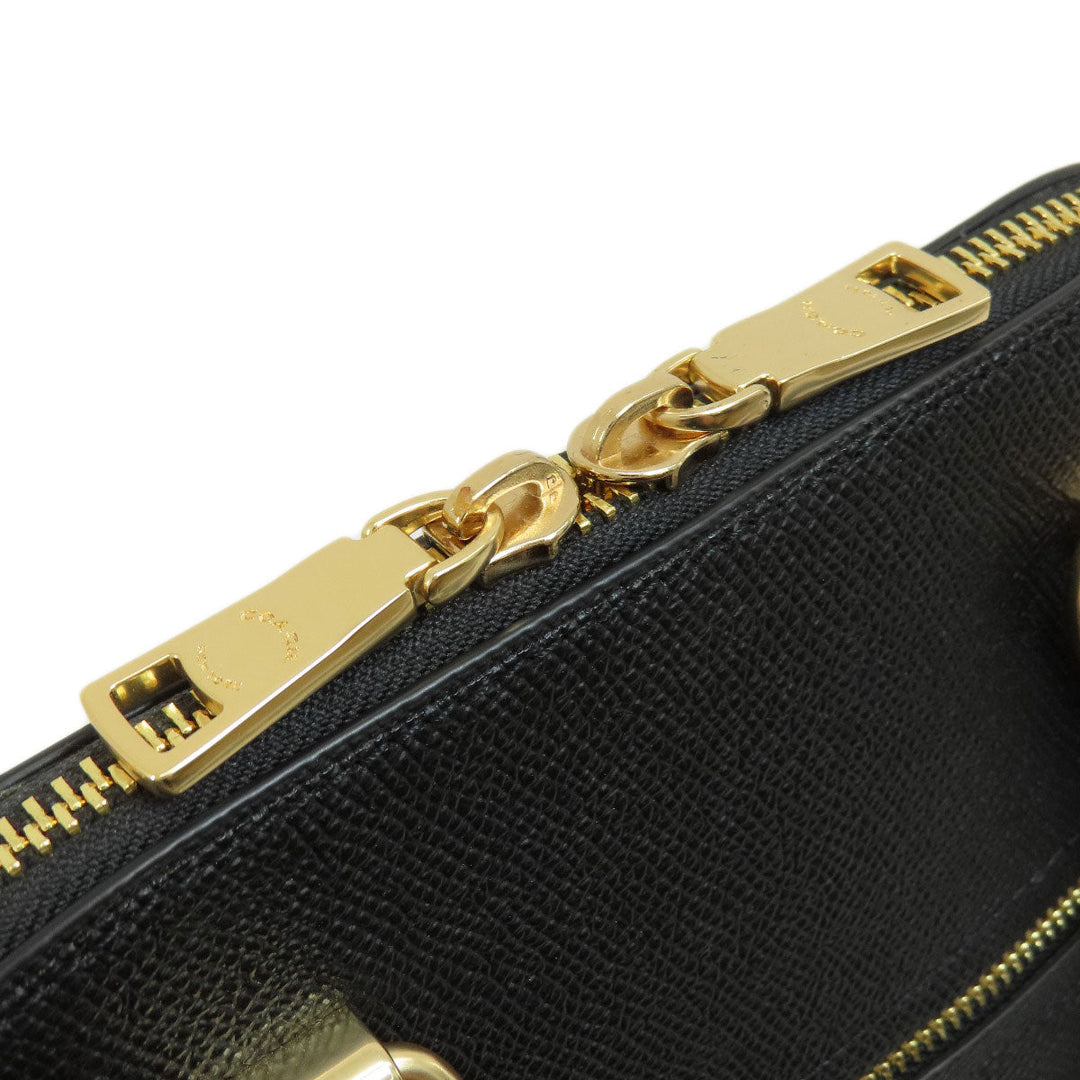 COACH Handbag 2553 leather black 2WAY Women Used Authentic