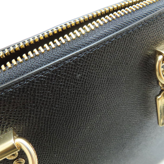 COACH Handbag 2553 leather black 2WAY Women Used Authentic