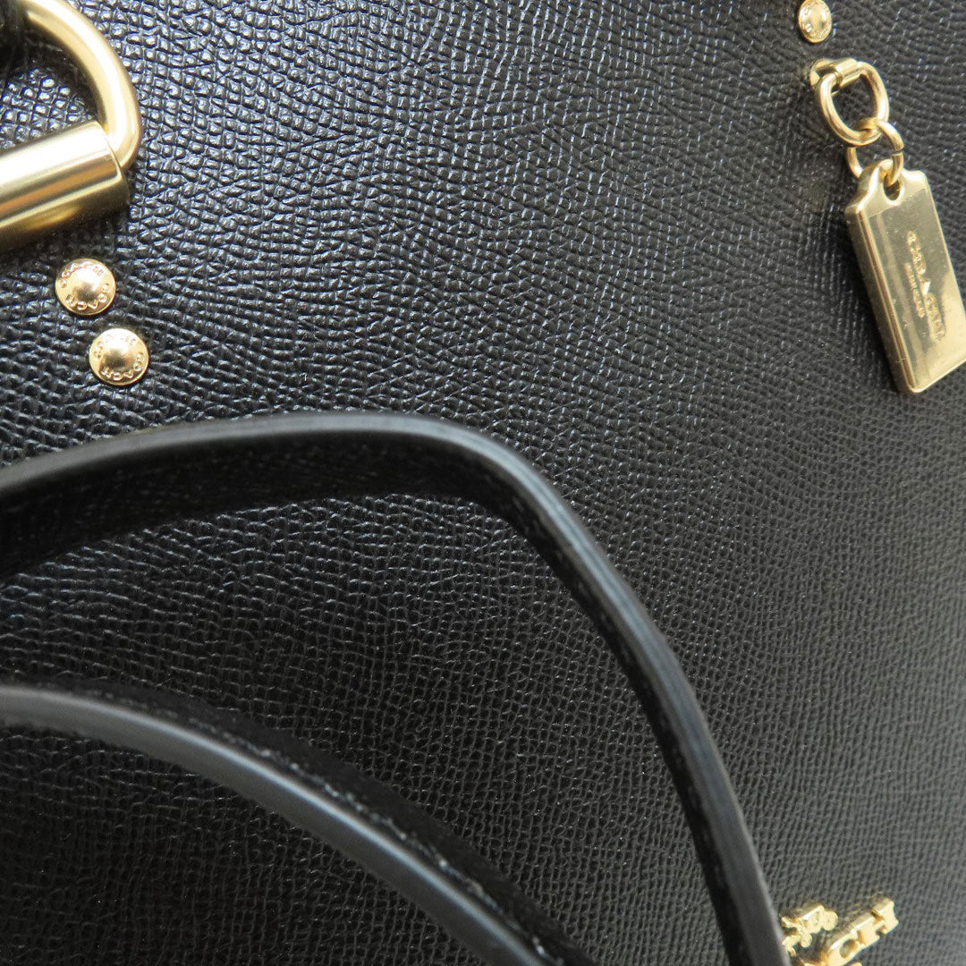 COACH Handbag 2553 leather black 2WAY Women Used Authentic