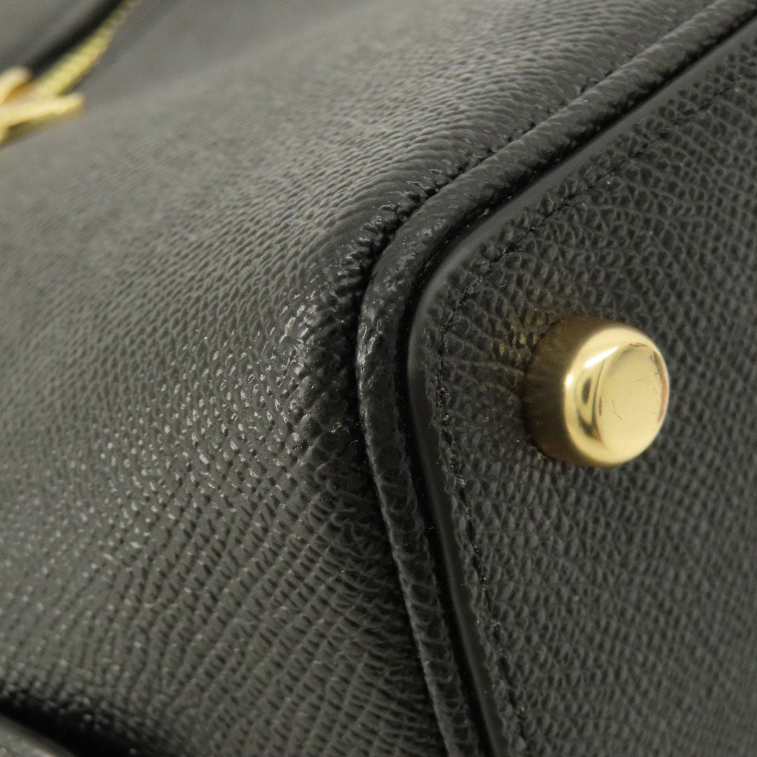 COACH Handbag 2553 leather black 2WAY Women Used Authentic