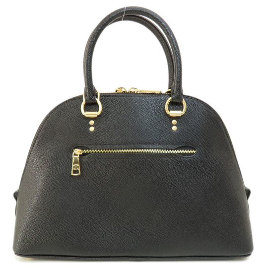 COACH Handbag 2553 leather black 2WAY Women Used Authentic