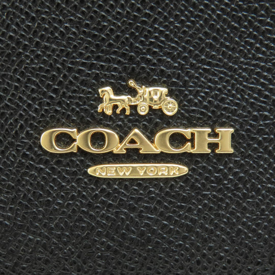 COACH Handbag 2553 leather black 2WAY Women Used Authentic