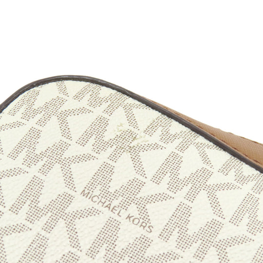 MICHAEL KORS Shoulder Bag PVC white MK signature Women Used Authentic