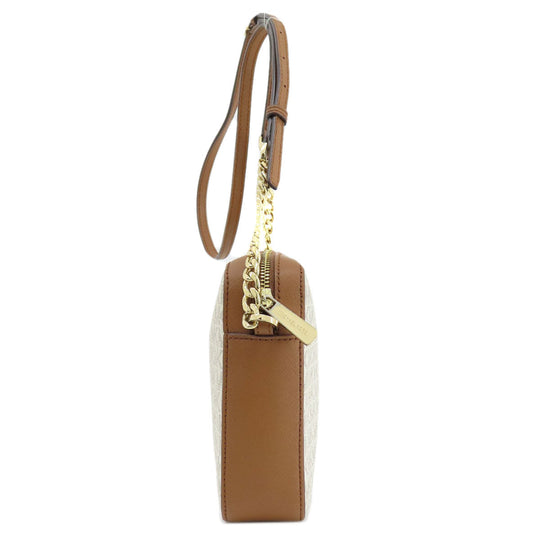 MICHAEL KORS Shoulder Bag PVC white MK signature Women Used Authentic