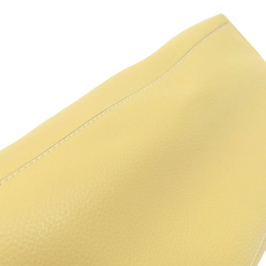 COACH Tote Bag leather yellow logo Women Used Authentic