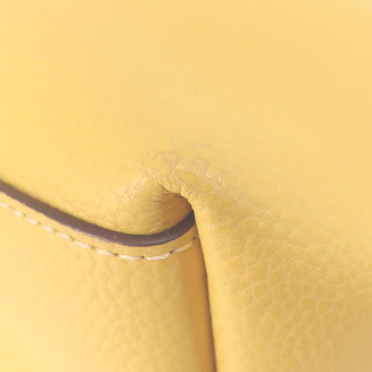 COACH Tote Bag leather yellow logo Women Used Authentic