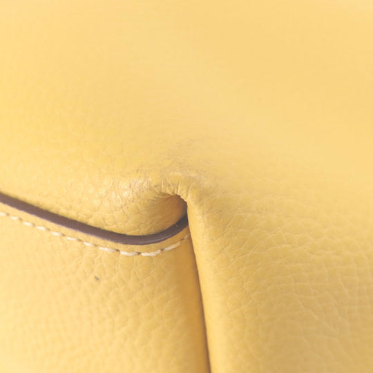 COACH Tote Bag leather yellow logo Women Used Authentic