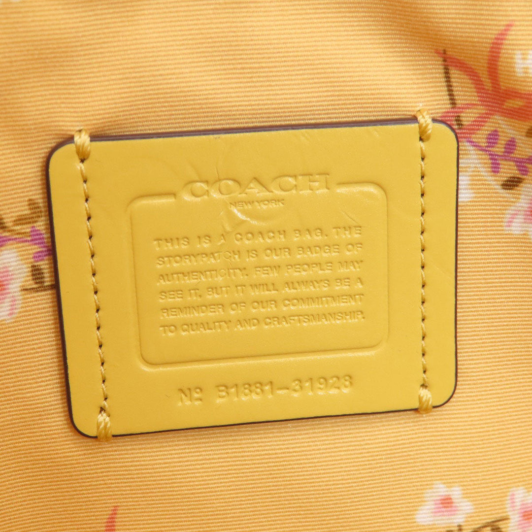 COACH Tote Bag leather yellow logo Women Used Authentic