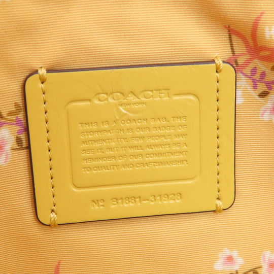 COACH Tote Bag leather yellow logo Women Used Authentic