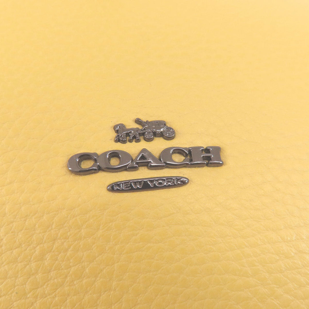 COACH Tote Bag leather yellow logo Women Used Authentic