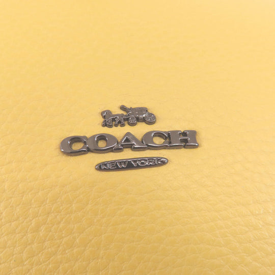 COACH Tote Bag leather yellow logo Women Used Authentic
