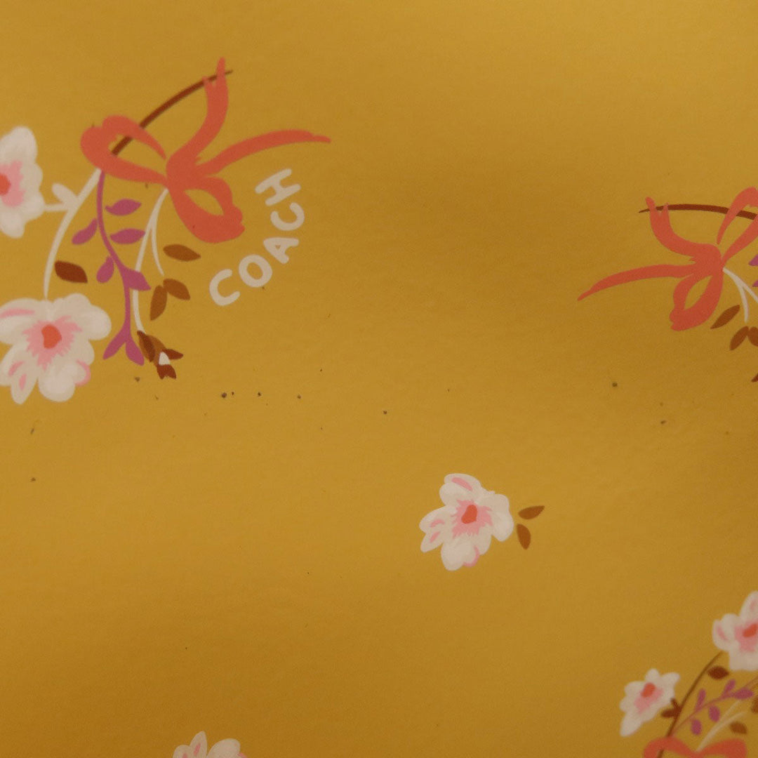 COACH Tote Bag leather yellow logo Women Used Authentic