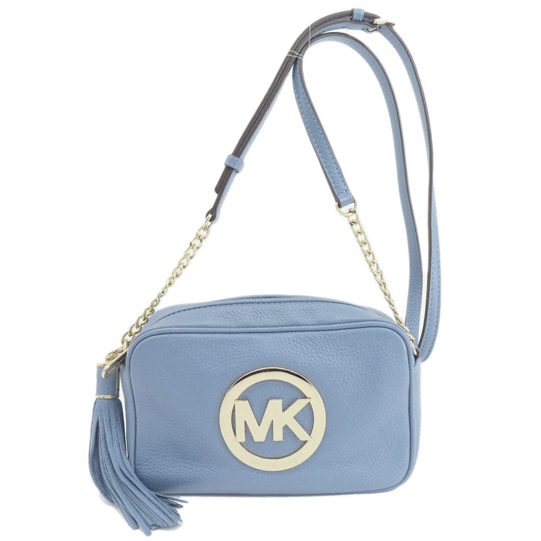 MICHAEL KORS Shoulder Bag leather blue logo Women Used Authentic