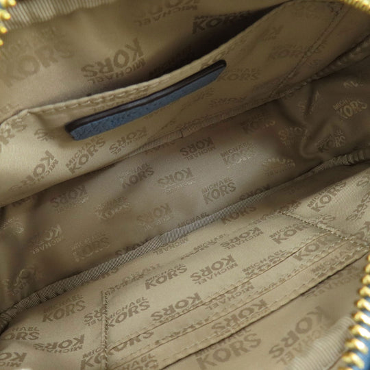 MICHAEL KORS Shoulder Bag leather blue logo Women Used Authentic