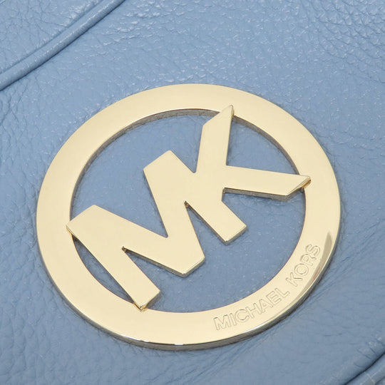 MICHAEL KORS Shoulder Bag leather blue logo Women Used Authentic