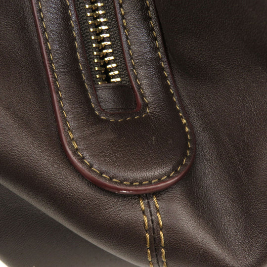 COACH Tote Bag F57612 Canvas, Leather Brown Signature Women Used Authentic