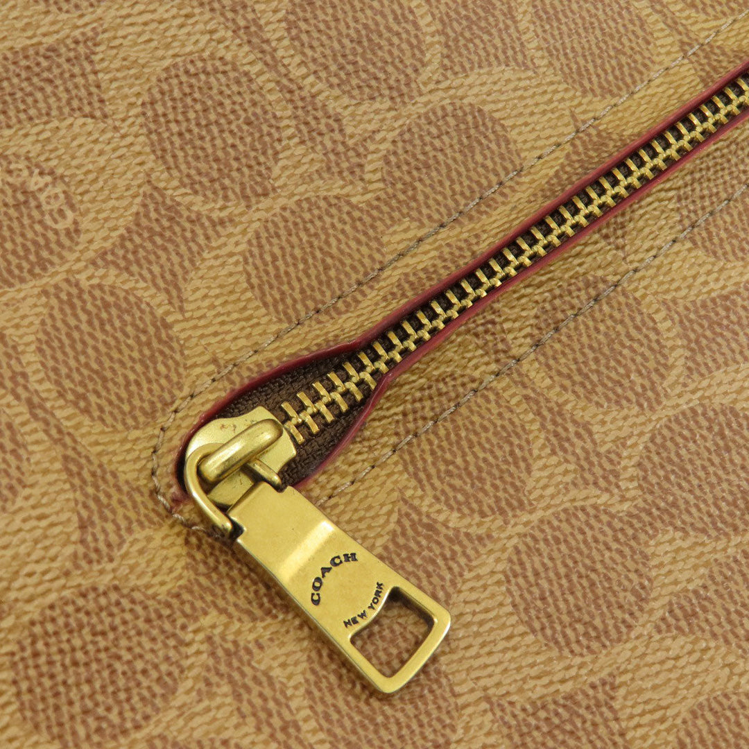 COACH Handbag 38580 PVC Brown Sutton Hobo Signature 2WAY Women Used Authentic