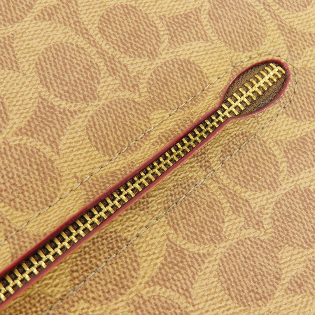 COACH Handbag 38580 PVC Brown Sutton Hobo Signature 2WAY Women Used Authentic