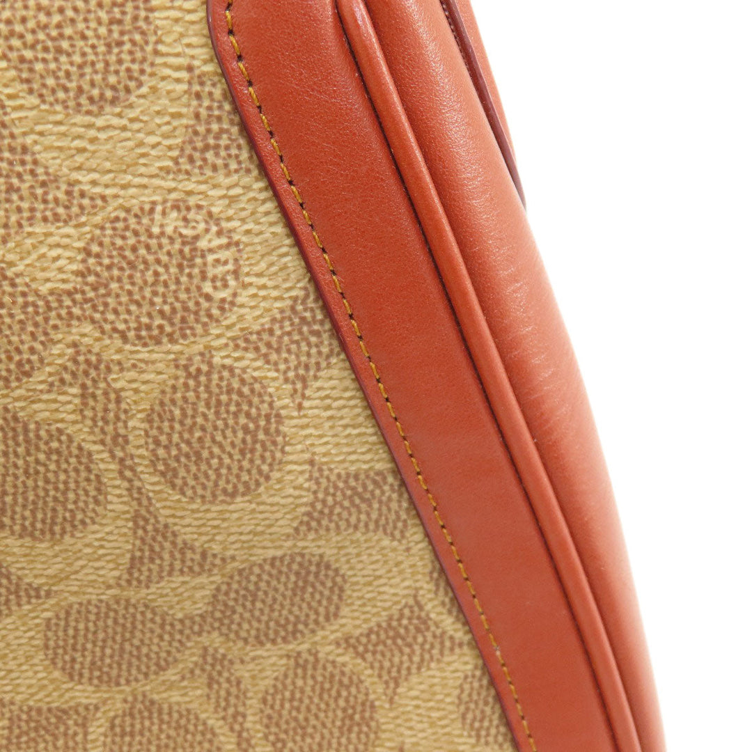 COACH Handbag 38580 PVC Brown Sutton Hobo Signature 2WAY Women Used Authentic