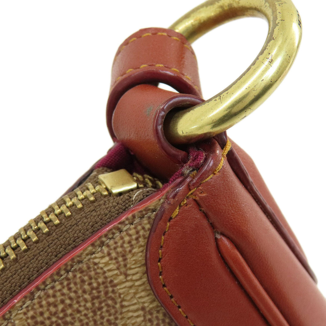 COACH Handbag 38580 PVC Brown Sutton Hobo Signature 2WAY Women Used Authentic