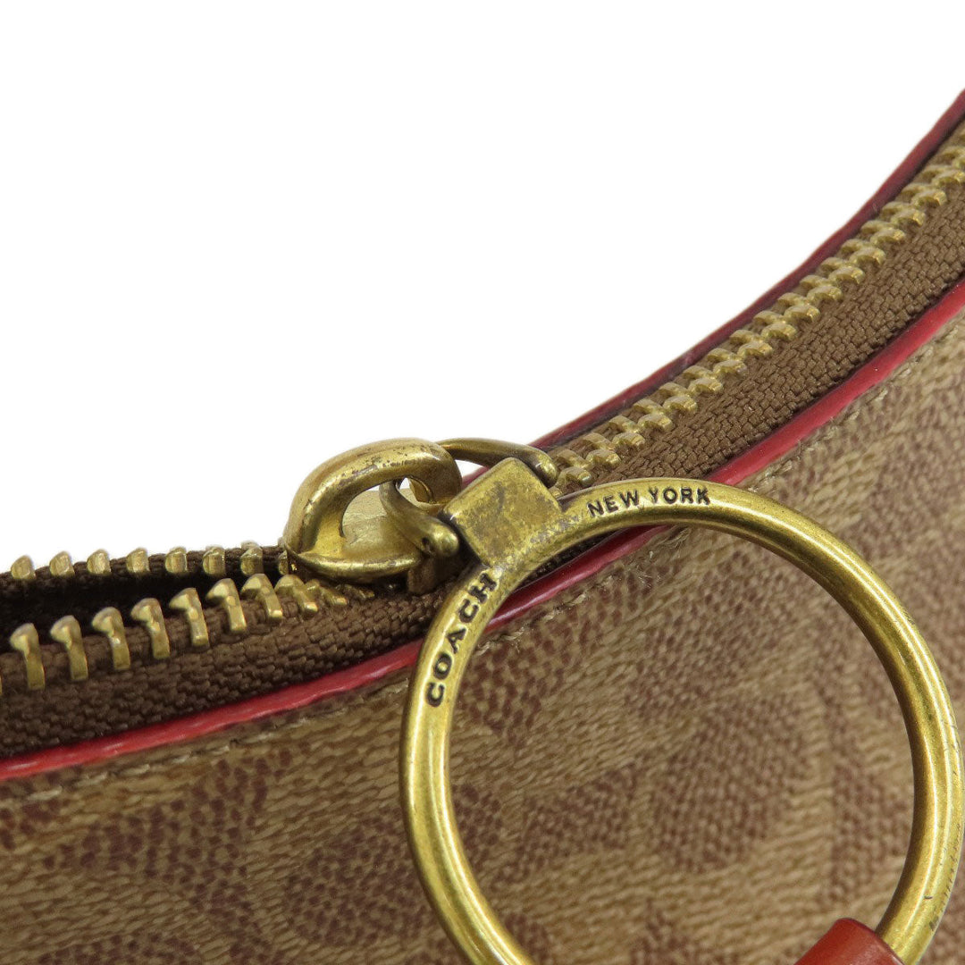 COACH Handbag 38580 PVC Brown Sutton Hobo Signature 2WAY Women Used Authentic