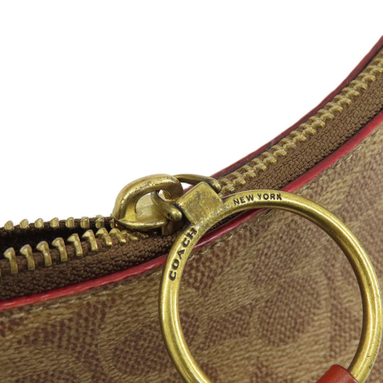 COACH Handbag 38580 PVC Brown Sutton Hobo Signature 2WAY Women Used Authentic