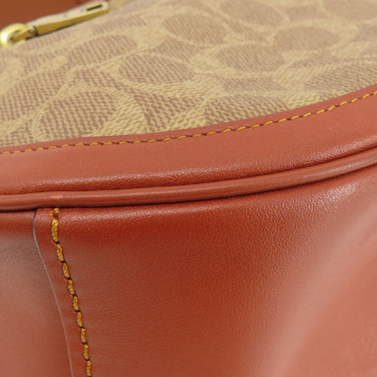 COACH Handbag 38580 PVC Brown Sutton Hobo Signature 2WAY Women Used Authentic