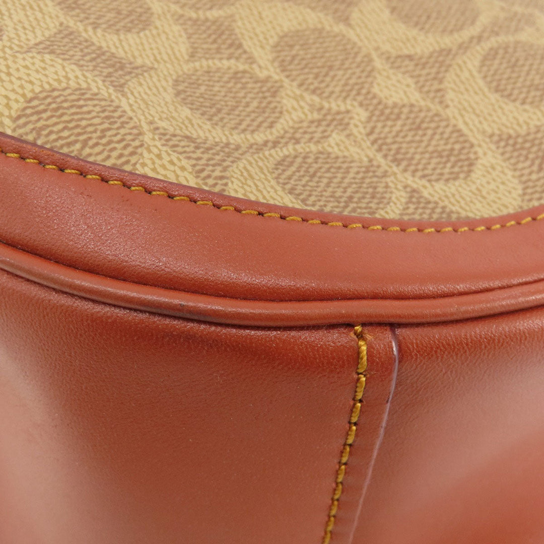 COACH Handbag 38580 PVC Brown Sutton Hobo Signature 2WAY Women Used Authentic