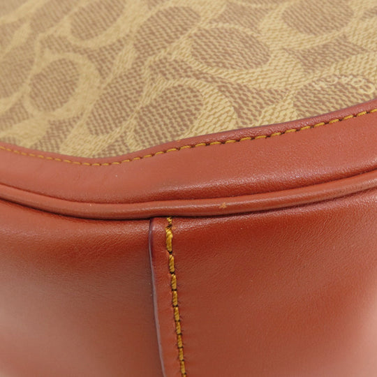 COACH Handbag 38580 PVC Brown Sutton Hobo Signature 2WAY Women Used Authentic