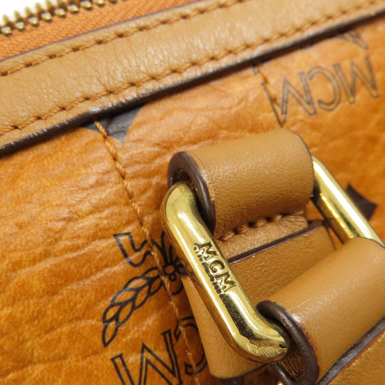 MCM Tote Bag PVC Brown 2WAY Women Used Authentic