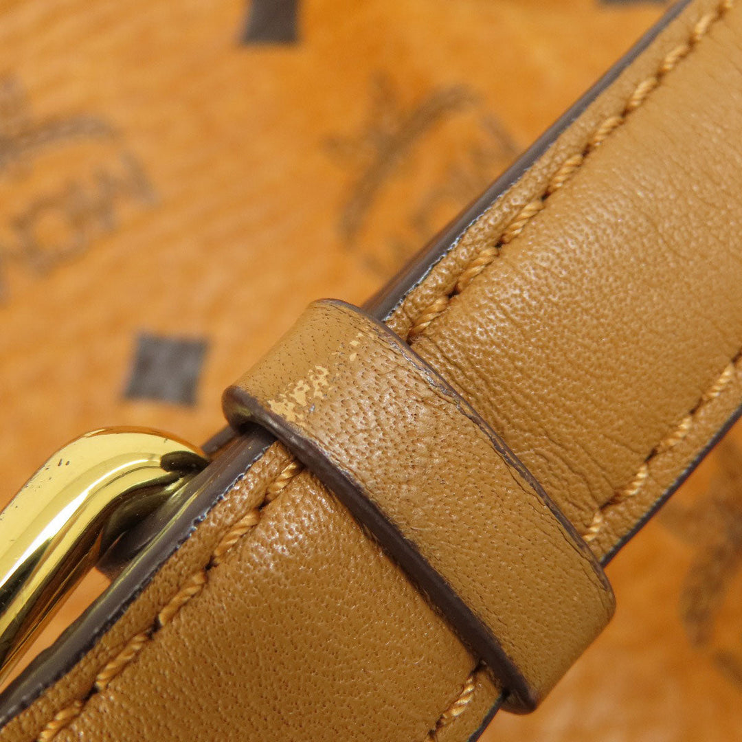 MCM Tote Bag PVC Brown 2WAY Women Used Authentic