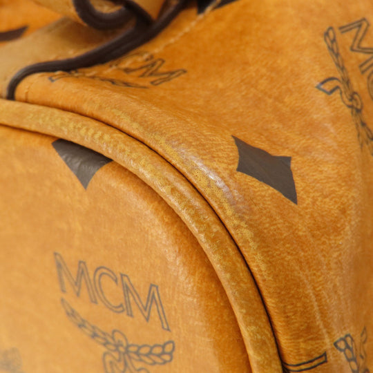 MCM Tote Bag PVC Brown 2WAY Women Used Authentic