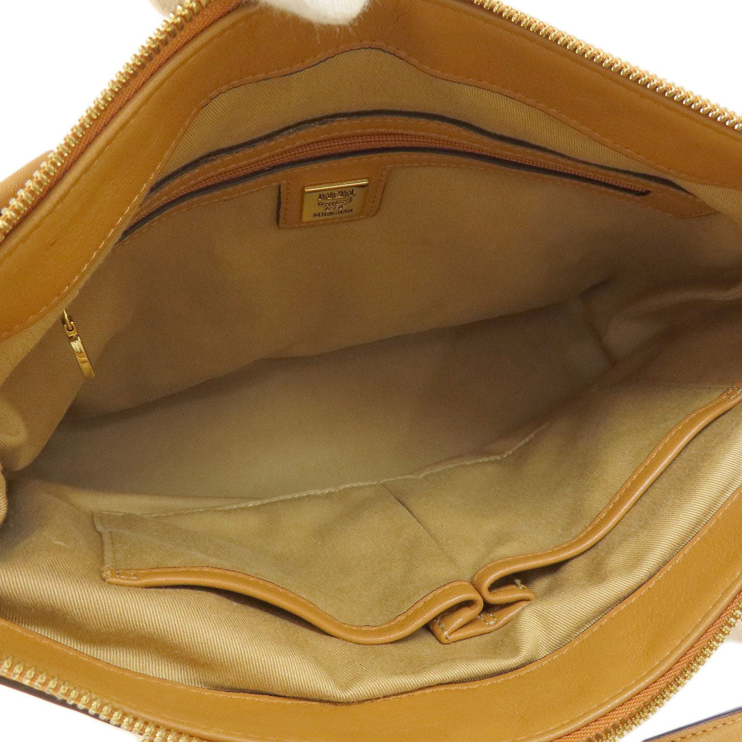 MCM Tote Bag PVC Brown 2WAY Women Used Authentic