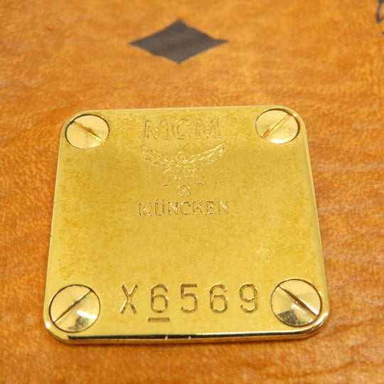 MCM Tote Bag PVC Brown 2WAY Women Used Authentic