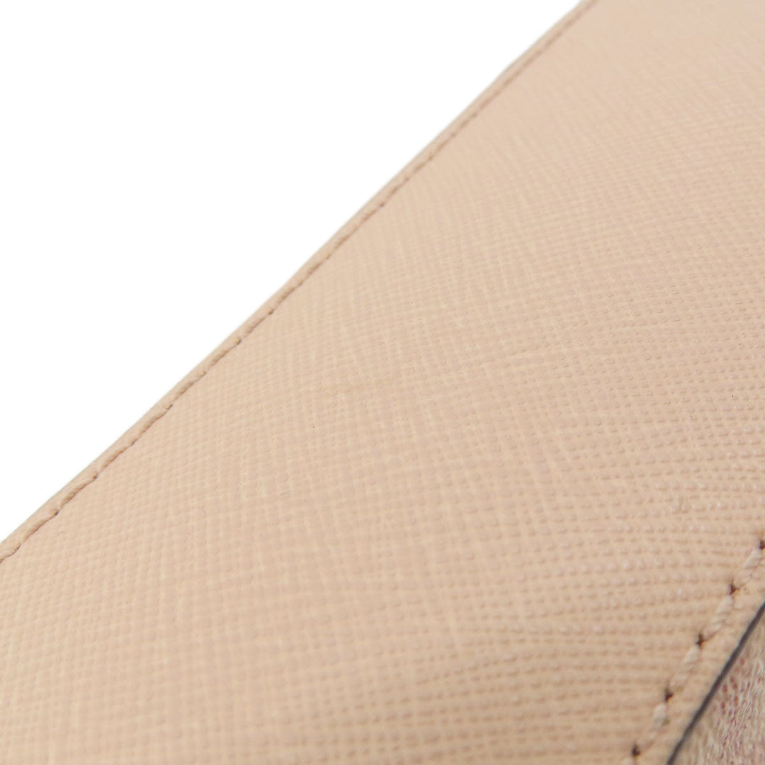 MICHAEL KORS Shoulder Bag Leather, Coated Canvas pink MK signature Women Used Authentic